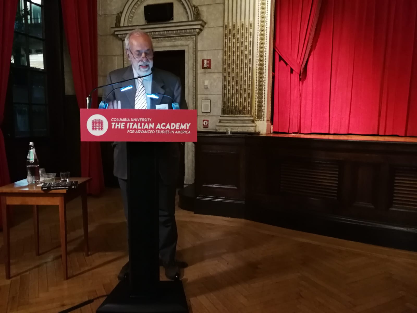 Michele Sarfatti giving a lecture